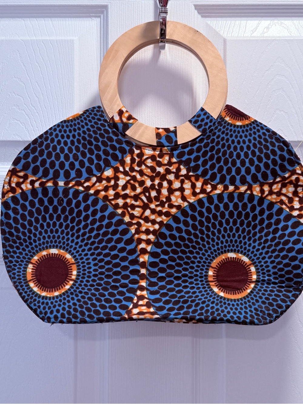 NWOT Believed to be Handmade In Ghana Round-Handle Ankara Tote Bag - Picture 2 of 7